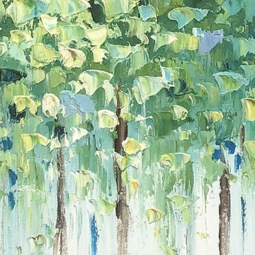 150の主題の芸術作品 Painting - 緑の森 by パレットナイフの詳細